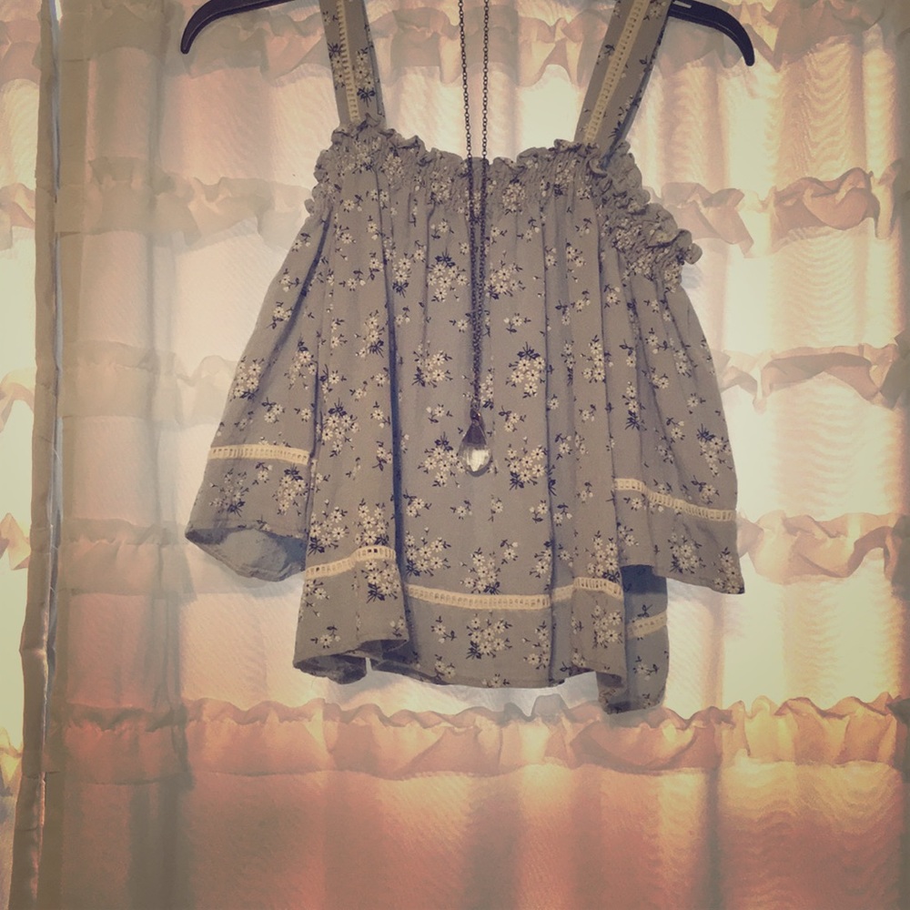 off the shoulder dainty floral top